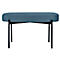 Banc meet® by Paperflow GAIA, ovale M, revêtement tissu bleu, piètement 4 pieds noir mat, L 790 x P 420 x H 455 mm
