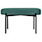 Banc meet® by Paperflow GAIA, ovale M, revêtement tissu vert, piètement 4 pieds noir mat, L 790 x P 420 x H 455 mm