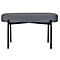 Banc meet® by Paperflow GAIA, ovale M, revêtement velours gris, piètement 4 pieds noir mat, L 790 x P 420 x H 455 mm