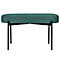 Banc meet® by Paperflow GAIA, ovale M, revêtement velours vert, piètement 4 pieds noir mat, L 790 x P 420 x H 455 mm