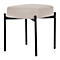 Banc meet® by Paperflow GAIA, ovale S, revêtement en similicuir blanc résistant aux désinfectants, piètement à 4 pieds noir mat, L 490 x P 380 x H 455 mm