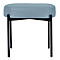 Banc meet® by Paperflow GAIA, ovale S, revêtement en similicuir bleu résistant aux désinfectants, piètement 4 pieds noir mat, L 490 x P 380 x H 455 mm