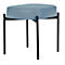 Banc meet® by Paperflow GAIA, ovale S, revêtement en similicuir bleu résistant aux désinfectants, piètement 4 pieds noir mat, L 490 x P 380 x H 455 mm