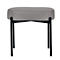 Banc meet® by Paperflow GAIA, ovale S, revêtement en similicuir gris résistant aux désinfectants, piètement 4 pieds noir mat, L 490 x P 380 x H 455 mm