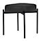 Banc meet® by Paperflow GAIA, ovale S, revêtement en similicuir noir résistant aux désinfectants, piètement 4 pieds noir mat, L 490 x P 380 x H 455 mm