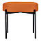 Banc meet® by Paperflow GAIA, ovale S, revêtement en similicuir orange résistant aux désinfectants, piètement 4 pieds noir mat, L 490 x P 380 x H 455 mm