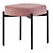 Banc meet® by Paperflow GAIA, ovale S, revêtement velours rosé, piètement 4 pieds noir mat, L 490 x P 380 x H 455 mm