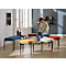 Banc meet® by Paperflow GAIA, revêtement tissu en divers coloris, piètement 4 pieds noir mat, rond ou ovale en diverses tailles