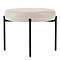 Banc meet® by Paperflow GAIA, rond, revêtement en similicuir blanc résistant aux désinfectants, piètement 4 pieds noir mat, L 575 x P 575 x H 455 mm