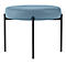 Banc meet® by Paperflow GAIA, rond, revêtement en similicuir bleu résistant aux désinfectants, piètement 4 pieds noir mat, L 575 x P 575 x H 455 mm