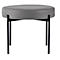 Banc meet® by Paperflow GAIA, rond, revêtement en similicuir gris résistant aux désinfectants, piètement 4 pieds noir mat, L 575 x P 575 x H 455 mm