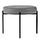 Banc meet® by Paperflow GAIA, rond, revêtement en similicuir gris résistant aux désinfectants, piètement 4 pieds noir mat, L 575 x P 575 x H 455 mm