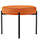 Banc meet® by Paperflow GAIA, rond, revêtement en similicuir orange résistant aux désinfectants, piètement 4 pieds noir mat, L 575 x P 575 x H 455 mm