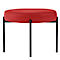 Banc meet® by Paperflow GAIA, rond, revêtement en similicuir rouge résistant aux désinfectants, piètement 4 pieds noir mat, L 575 x P 575 x H 455 mm