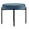 Banc meet® by Paperflow GAIA, rond, revêtement velours bleu, piètement 4 pieds noir mat, L 575 x P 575 x H 455 mm