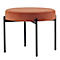 Banc meet® by Paperflow GAIA, rond, revêtement velours rouille, piètement 4 pieds noir mat, L 575 x P 575 x H 455 mm