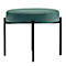 Banc meet® by Paperflow GAIA, rond, revêtement velours vert, piètement 4 pieds noir mat, L 575 x P 575 x H 455 mm