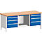 Banco de trabajo con mueble cubio KW-2078-2.9, azul genciana