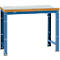Banco de trabajo Manuflex Profi Standard, tablero plástico An 1250 x P 700, azul brillante