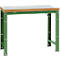 Banco de trabajo Manuflex Profi Standard, tablero plástico An 1250 x P 700, verde reseda