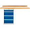 Banco de trabajo modular Schäfer Shop Select, unidad adicional, tablero multiplex de haya, hasta 500 kg, An 1500 x Pr 700 x Al 840 mm, azul genciana ral 5010