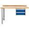 Banco de trabajo modular Schäfer Shop Select, unidad adicional, tablero multiplex de haya, hasta 500 kg, An 1500 x Pr 700 x Al 840 mm, azul genciana ral 5010