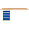 Banco de trabajo modular Schäfer Shop Select, unidad adicional, tablero multiplex de haya, hasta 500 kg, An 2000 x Pr 700 x Al 840 mm, azul genciana ral 5010