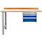 Banco de trabajo modular Schäfer Shop Select, unidad adicional, tablero multiplex de haya, hasta 500 kg, An 2000 x Pr 700 x Al 840 mm, plata claro/azul genciana ral 5010
