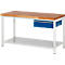 Banco de trabajo serie 8001, fijo, ajustable en altura, An 1500 x P 700 x Al 840-1040 mm