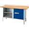 Banco de trabajo tipo caja Schäfer Shop Select PWi 150-1, tablero multiplex de haya, hasta 750 kg, An 1500 x Pr 700 x Al 840 mm, azul genciana