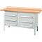 Banco de trabajo tipo caja Schäfer Shop Select PWi 150-6, tablero multiplex de haya, hasta 750 kg, An 1500 x Pr 700 x Al 840 mm, gris claro