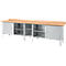 Banco de trabajo tipo caja Schäfer Shop Select PWi 300-1, tablero multiplex de haya, hasta 750 kg, An 3000 x Pr 700 x Al 840 mm, aluminio blanco