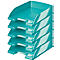 Bandeja para documentos LEITZ® Wow 5226, DIN A4, 5 unidades, azul hielo metalizado
