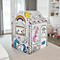 Bankers Box Spielhaus XL Playhouse Unicorn, Einhorn-Motiv, Wellpappe, bemalbar, Türen/Fenster, FSC-zertifiziert, B 813 x T 813 x H 1213 mm, weiß