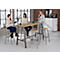 Barhocker Meeting Point, Industriedesign, Eiche-Echtholz Furnier, Rohstahlbeine, Sitzhöhe 770 mm, 2 Stück