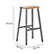 Barhocker Meeting Point, Industriedesign, Eiche-Echtholz Furnier, Rohstahlbeine, Sitzhöhe 770 mm, 2 Stück