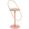 Barhocker Paperflow Saturne, mit Rückenlehne, Sitzhöhe 765 mm, gepolstert, zu 100 % recycelbar, Kunstlederbezug elfenbeinfarben, Gestell rosa