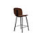 Barhocker Vintage, mit Lehne, Stahlbeine, Sitzhöhe 760 mm, 2 Stk., B 430 x T 510 x H 1080 mm, Kunstleder, braun