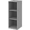 BARI boekenkast, 3 OH, 2 legborden, spaanplaat, B 427 x D 430 x H 1117 mm, middengrijs.