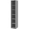 BARI boekenkast, 6 OH, 5 legborden, spaanplaat, B 427 x D 430 x H 2174 mm, middengrijs