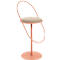 Barkruk Saturne Meet by Paperflow - met rugleuning - zithoogte 765 mm - gestoffeerd - 100% recyclebaar - stalen buis roze - fluweel ivoor