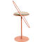 Barkruk Saturne Meet by Paperflow - met rugleuning - zithoogte 765 mm - gestoffeerd - 100% recyclebaar - stalen buis roze - fluweel ivoor