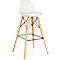 Barkruk STEELWOOD, kunststof, met houten poten, zitkussen, zithoogte 740 mm, 2 stuks, wit