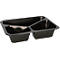 Barquettes à menu Papstar Circulware by Havel, réutilisables, en 3 parties, adaptées au micro-ondes & au lave-vaisselle, recyclables, L 227 x l 178 x H 45 mm, PP, noir, 20 pièces