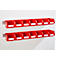 Barra colgante Schäfer Shop Select, 2 piezas, con 14 cubos abiertos LF 221, incl. material de fijación, L 1135 x A 68 x P 2 mm, chapa de acero, galvanizado