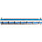 Barre de crochets, pour armoire à clés, L 210 mm pour 7 clés, bleu