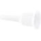 White plastic funnel with long, cylindrical neck and wide, conical mouth.