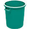 Green trash can with handles.