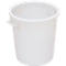 White cylindrical bucket with two handles.