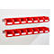 Barres d'accrochage Schäfer Shop Select, 2 pièces, avec 14 bacs à bec LF 221, matériel de fixation inclus, L 1135 x l 68 x P 2 mm, tôle d'acier, galvanisé